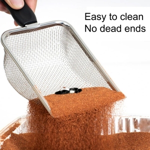 Pala para Desechos de Gatos, Mango Largo, Acero Inoxidable, Filtro de Arena, Herramienta de Limpieza para Mascotas, Suministros para Gatos - Product Image 2
