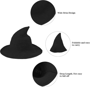 Sombrero de lana tejido al por mayor para fiesta de Halloween, gorro de bruja personalizado para fiesta de Halloween, sombrero para fiesta de festival con logotipo, regalo promocional - Product Image 5