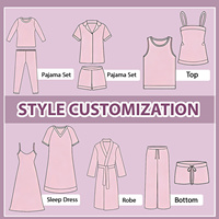 Ensemble de pyjamas en satin pour femmes, en modal uni avec imprimé ours, longs pyjamas en bambou, robe personnalisée en dentelle, vente en gros
