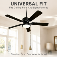 HuiLiHang HLH-CFPC-02 Chaîne de tirage en laiton antique pour ventilateur de plafond, interrupteur à suspension métallique, luminaire de ventilateur, style loft simple