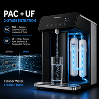 Distributeur d'eau gazeuse intelligent électrique avec fonctions eau chaude, eau froide et glace, chauffage et refroidissement instantanés, purificateur RO, en acier inoxydable, pour usage domestique