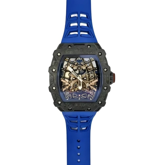 New Design Watch Skeleton Automatic Movement Fashion Luxury Carbon Fiber Watch Customize High Quality Watch for Men