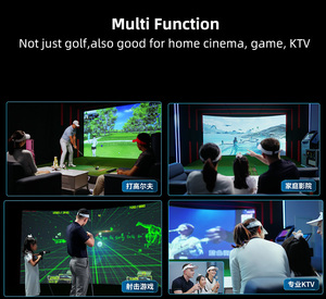 Yinzam Grand projecteur interactif de simulateur de golf intérieur avec écran d'impact HD <span class=keywords><strong>silencieux</strong></span> à double couche parfait pour la pratique de la frappe - Product Image 6