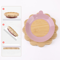 Vaisselle pour enfants avec logo personnalisé des fabricants, ensemble de bols à assiette en bambou à aspiration divisée, bols à salade en bois écologiques pour enfants