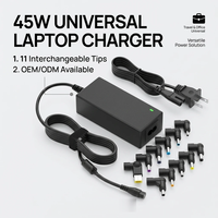 Pengisi Daya Notebook Universal 45W untuk HP Dell Acer Asus Samsung Sony Toshiba Fujitsu Gateway Delta NEC Liteon Notebook Chromebook