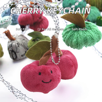 Porte-clés en peluche cerise, rembourré en coton PP, 0-10 cm, personnalisable, mignon, jouet en peluche en forme de fruit, accessoires de fête, pendentif de sac à dos