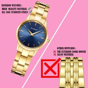Coffret Cadeau Personnalisé pour Femme : Montre Quartz en Acier Inoxydable Doré 32mm et Bracelet en Silicone – Ensemble Montre Tendance pour Affaires - Product Image 6