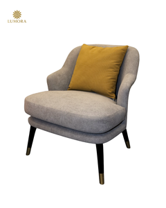 Sofá Individual Collins de Madera Moderna con Forma Semicircular, Diseño Confortable, Tapicería de Tela para Apartamento - Product Image 1