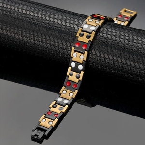 Gioielli biomagnetici simpatici braccialetti magnetici in titanio a doppia fila da Golf regolabili per bracciale da <span class=keywords><strong>uomo</strong></span> marca di titanio - Product Image 2
