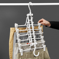 DS1207 Hosen Organizer Racks für Hosen Jeans Rock 6 Schichten Kunststoff hosen Rack Stoff Kleiderbügel Platz sparen Faltbarer Hosen bügel