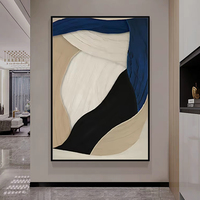 Peintures murales abstraites islamiques en acrylique sans cadre, peintes à la main, lignes, blocs de couleur, textures mélangées, grandes œuvres d'art pour chambre à coucher