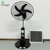 Ventilateur sur pied solaire rechargeable AC/DC HiEnergy 16 pouces avec lumière LED, ventilateur sur pied solaire 18 pouces avec télécommande