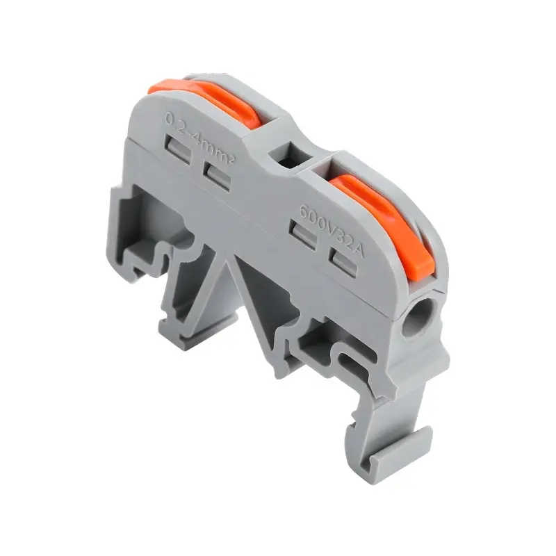 Conector de cabo elétrico sem parafusos, bloco terminal SPL-2-1 trilho montado, substituição da série uk din mola, conector de fio macho