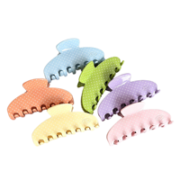 Pince à cheveux coréenne vintage en acétate à pois colorés pour femme, idéale pour chignon arrière, accessoires capillaires – Vente en gros