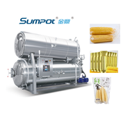 Autoclave de stérilisation automatique haute température et haute pression pour la production de conserves pour animaux, bâtonnets de friandises pour chats et sachets humides, avec contrôle PLC