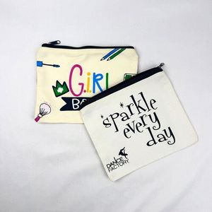 Manufacturer of Custom Logo Printing Canvas Zipper Travel Cosmetic Pencil <b>Case</b> Packing Pouch Natural Cotton Canvas <b>Makeup</b> Bag - Product Image 6