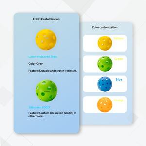 כדור פיקלבול אלסטי TPE בהזרקה, מותאם אישית על ידי יצרן מקור (OEM), 26/40 חורים, לתחרויות פנים/חוץ - Product Image 1