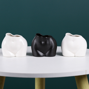 Mini pots de plantes de fleurs nordiques et modernes, forme de corps féminine, <span class=keywords><strong>fesses</strong></span> en céramique, bougeoir en porcelaine - Product Image 3