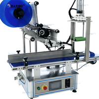 Machine d'étiquetage automatique de bureau BANMO pour boîtes et bocaux, application d'étiquettes sur trois côtés, écran tactile, convoyeur 20m/min