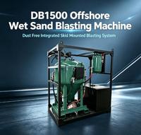 Unité de sablage offshore DB1500 montée sur chenilles, sablage humide sans poussière pour le décapage de peinture et le nettoyage de la corrosion en chantier naval