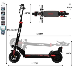 Envío desde Almacén en la UE, Hitway H9/H9 Pro, Scooter Eléctrico Plegable de Dos Ruedas, Motor de 800w, 27ah, Velocidad de 45km/h, Carga de 120kg, H9/H9 Pro UE - Product Image 5