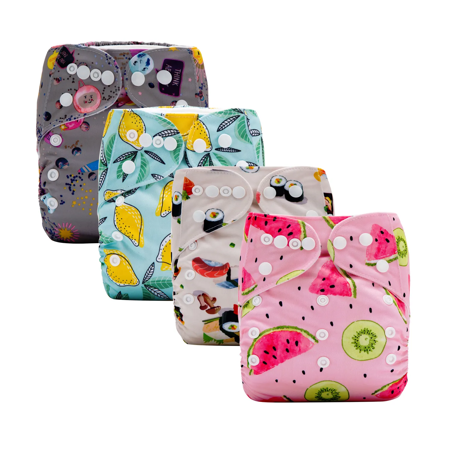 Couches lavables Huggie personnalisées pour bébés Vente en gros Tissu réutilisable pour bébés pour couches lavables Taille unique Couches lavables souples