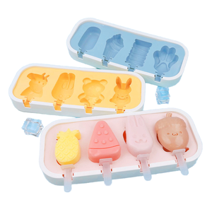 Thân Thiện Với Môi Cấp Thực Phẩm Silicone Cube Khuôn Dễ Thương Trái Cây Động Vật Popsicle Maker Cha-Con DIY Khỏe Mạnh Kem Khuôn Bóng Bourbon - Product Image 1