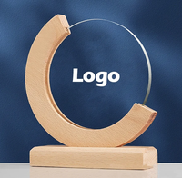 Usine Design Personnalisé Gravé Cristal Verre Bois Artisanat Prix 3D Logo Or Trophées Et Plaques En Bois pour Panneaux Muraux Boîtes En Bois
