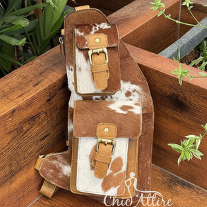 Vente en gros chaude peau de vache hommes et femmes sac de poitrine grande capacité multi-poches sac à bandoulière voyage au travail Shopping sac à bandoulière - Product Image 1