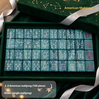Tuiles de Mahjong en Acrylique Épaissi Haute Transparence Série Ciel Étoilé Mahjong Américain avec Sept Options de Couleurs pour Jeu de Table Familial