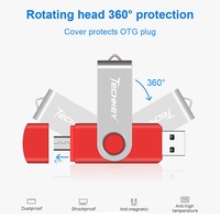 Memoria USB de Alta Calidad 2 en 1 Giratoria USB-C OTG de 128 GB, 64 GB, 2 GB, 32 GB, 16 GB, 8 GB, Unidad Flash USB de Metal