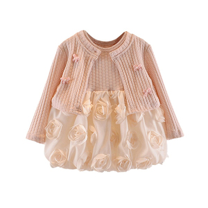 Vestito <span class=keywords><strong>Invernale</strong></span> Hongbo per Bambina, Cardigan, Abito da <span class=keywords><strong>Cerimonia</strong></span>, Vestito Casual da Festa per Bambine dai 4 ai 5 Anni - Product Image 1