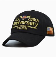 Casquette de baseball brodée du 250e anniversaire des États-Unis 1776-2026, casquette de papa pour la fête de l'Indépendance, drapeau patriotique américain, chapeau de soleil réglable pour hommes
