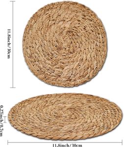 Manteles individuales de caña de ratán natural tejidos a mano de 10 y 12 pulgadas, rústicos, trenzados, estilo rústico para mesa - Product Image 4