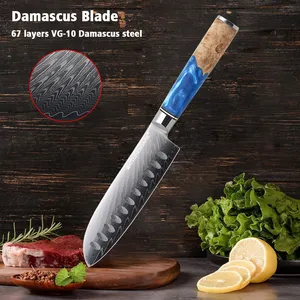 Santoku KITCHENCARE 67layers Damascus Steel Japanese Knives Kitchen Knife Cuchillos Messer 5inch Santoku Knives