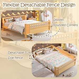 Base <span class=keywords><strong>de</strong></span> Cama Moderna <span class=keywords><strong>de</strong></span> Madera Maciza <span class=keywords><strong>de</strong></span> Shandong <span class=keywords><strong>de</strong></span> Tamaño Completo con Barandillas Laterales Desmontables <span class=keywords><strong>de</strong></span> 18.5 Pulgadas <span class=keywords><strong>de</strong></span> Altura <span class=keywords><strong>para</strong></span> Niñas - Product Image 5