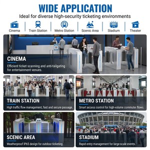 Tornello a Barriera Girevole in Acciaio Inox 304 con Riconoscimento Facciale, Codice QR e Controllo Accessi RFID per Ingressi di Metropolitana e Cinema - Product Image 3