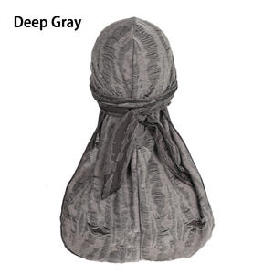 Vendita calda berretto elastico con fori e piuma lunga coda cappello pirata per gli uomini Durag - Product Image 4