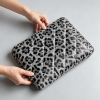 Housse pour ordinateur portable en cuir imprimé léopard Yihe, étui rembourré pour MacBook, housse souple pour ordinateur portable, pochette minimaliste pour ordinateur