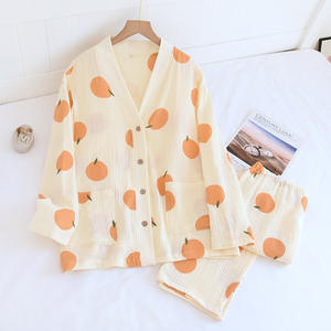 Pijama de <span class=keywords><strong>maternidad</strong></span> para mujer, ropa de dormir de algodón de manga larga para lactancia materna - Product Image 5