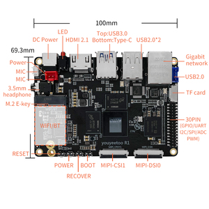 Youyeetoo R1 ban phát triển Rockchip rk3588s 6 Tops npu 8K hiển thị Android 13 Debian Ubuntu <span class=keywords><strong>SBC</strong></span> với onboard NFC hỗ trợ - Product Image 6