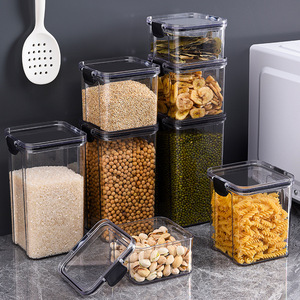 Thick Plastic <strong>Kitchen</strong> <strong>Storage</strong> Tank Square Transparent Plastic <strong>Storage</strong> <strong>Jar</strong> <strong>Kitchen</strong> Snack Tea Camping Food <strong>Storage</strong> - Product Image 4