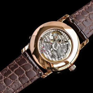 Montre-bracelet de luxe haut de gamme pour homme avec calendrier perpétuel, fonction phases de lune, boîtier en acier or rose, aiguilles, verre saphir, Nouveauté 2026 - Product Image 4