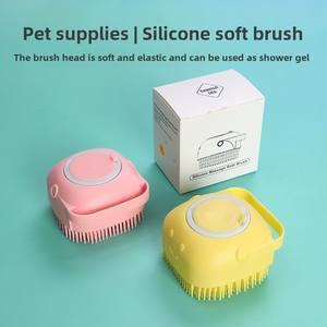 Salle de <span class=keywords><strong>bain</strong></span> chiot chien chat <span class=keywords><strong>bain</strong></span> lavage gants de Massage brosse Silicone souple accessoires pour animaux de compagnie pour chiens chats outils Mascotas produits - Product Image 2