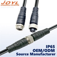 Conector de Aviación M12 de 2-8 Pines, Recto/Angular, Hembra/Macho, Conectores Sobremoldeados de PVC IP67, Cable Industrial de Cobre Sólido