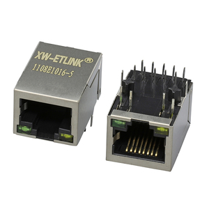 100/1000 Cơ Sở-t RJ45 Modular Jack Tab xuống màu xanh lá cây/Vàng Led cổng duy nhất PoE + 10 pin Ethernet RJ45 kết nối - Product Image 3
