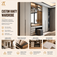 Étagère modulaire en verre LED lumineuse Zunteng pour centre de vêtements, idéale pour les projets d'appartements contemporains, la décoration de suites parentales et la planification de zones.