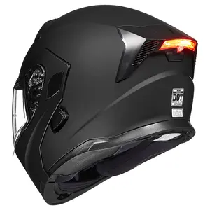 Competitive Price Superior Quality ILM Motorcycle Dual Visor Flip up Modular Helmet DOT LED Light Model 906L