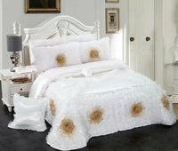 Ensemble de couette de luxe moderne pour mariage avec couvre-lit en dentelle et taies d'oreiller, nouvelle parure de lit pour mariages