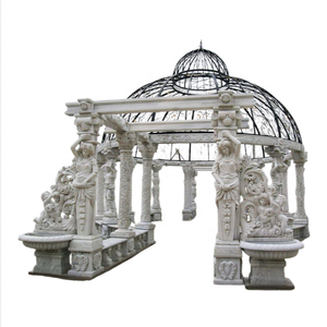 Gazebo de mármol para decoración de jardín, nuevo diseño, con estatuas, pérgola, con <span class=keywords><strong>escultura</strong></span> <span class=keywords><strong>romana</strong></span> femenina - Product Image 1